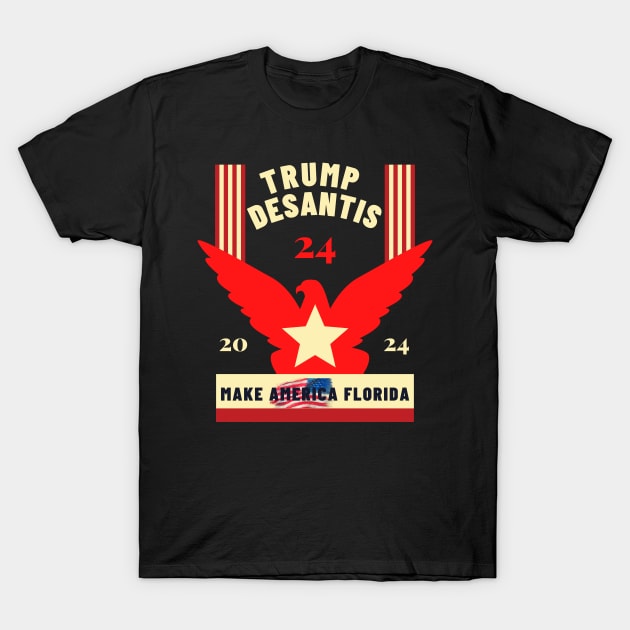 Trump DeSantis 2024 Make America Florida T-Shirt by TibA